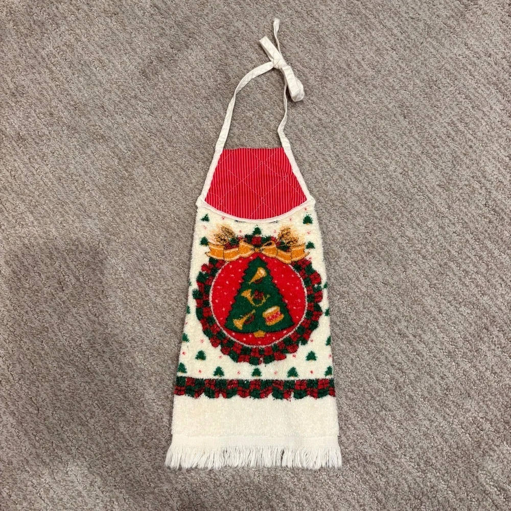 Vintage Christmas Tree Hanging Hand Dish Towel